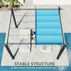 Aoxun 10'x12' Outdoor Retractable Pergola, Heavy Duty Metal Frame Pergola - Image 6