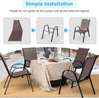 Tangkula Patio Dining Chairs Set of 2, Outdoor Stackable All Weather Heavy Duty - Image 5