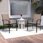 Giantex Stackable Patio Chairs Set of 4, All Weather Outdoor Dining Chairs - Image 9