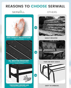 SERWALL HDPE Outdoor Bench, Weatherproof Porch Bench, 1 Pack, Suitable - Image 9