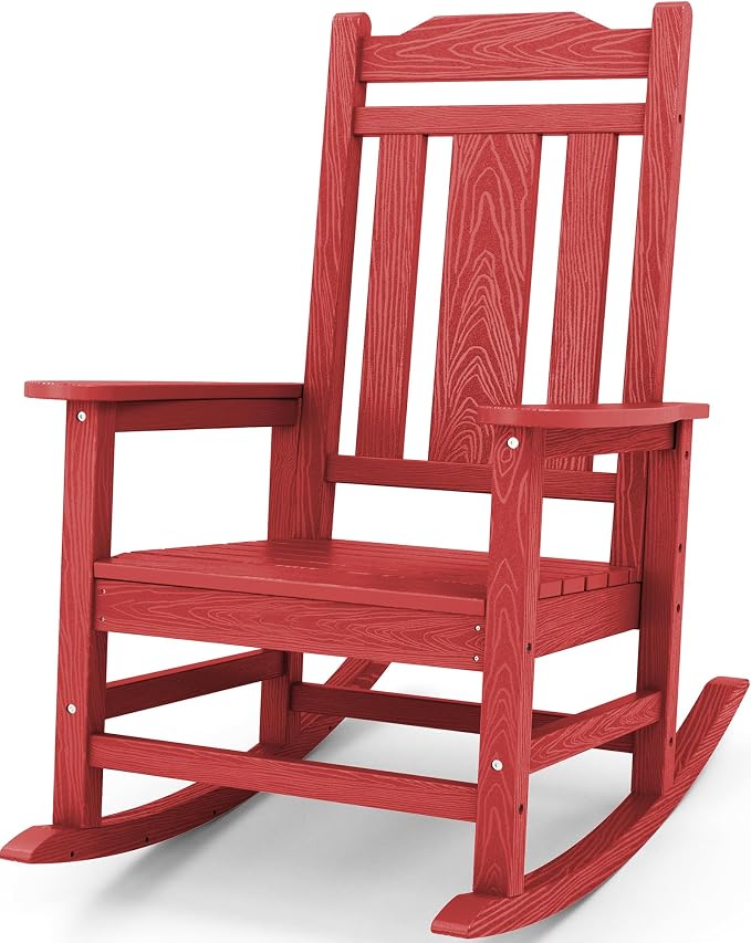 SERWALL HDPE Oversized Outdoor Rocking Chair, Patio Rocking Chair, All Weather by SERWALL