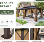 Aoxun 12'x20' Hardtop Gazebo - Image 4