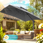 HOTEEL 10x10ft Patio Umbrella Cantilever Umbrella Double Top - Image 3