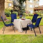 Giantex Patio Chairs Set of 2, Stackable Outdoor Dining Chairs - Image 2
