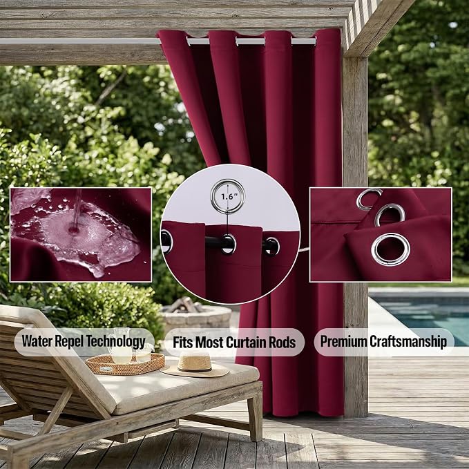 DIVA EN CAMINO DEC Outdoor Patio Curtain Waterproof Darkening Thermal Insulated - Image 5