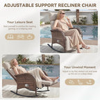 Zero Gravity Patio Rocking Wicker Recliner Chair - Image 5