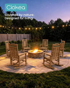 Oversized Outdoor Rocking Chairs Set of 6, 380lbs Heavy-Duty Large Patio Rocker - Image 4