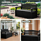 Flamaker 80 Gallon Storage Bench, Deck Box - Image 4