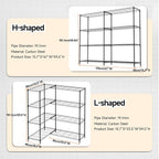 M MZG 4 Tiers Storage Shelves Load 1200LBS, Metal Shelving Wire Metal Shelving - Image 3