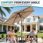 7.5FT Patio Umbrella Table Market Umbrella w/Tilt and Crank, Heavy-Duty Outdoor - Image 5