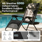 PHI VILLA Padded Zero Gravity Chair Set of 2, Cup Holder, 28in Seat, Supports - Image 6