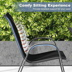 MEDIMALL Patio Chairs, Stackable Patio Chairs Set of 4, Outdoor Dining Chairs - Image 5