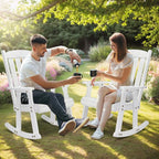 VINGLI Outdoor Rocking Chair Set of 2, Heavy Duty 600 LBS Rocker, Weatherproof - Image 7
