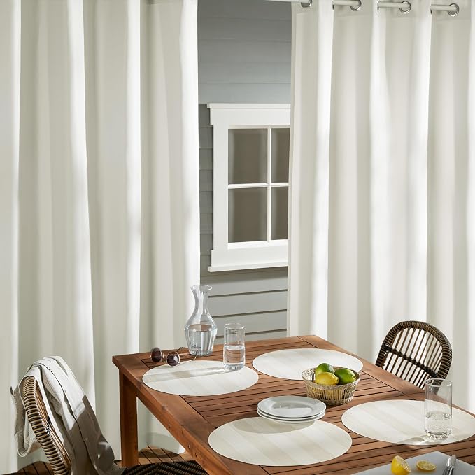 TOWN & COUNTRY BASICS Cabana Solid Heavyweight Indoor Outdoor Curtains - Image 4