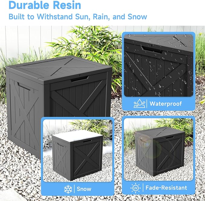 35 Gallon Outdoor Storage Box Waterproof Weatherproof Deck Box | Lockable - Image 5