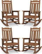 SERWALL Oversized Outdoor Rocking Chairs Set of 4, HDPE Patio Rocker, All by Unknown