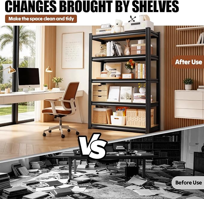 2Pack Storage Shelves, 2500lbs Garage Shelving, Adjustable Heavy Duty Shelving - Image 9