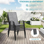 Patio Chairs Set of 4, Breathable Textilene, Weatherproof Frame, Quick Setup - Image 4