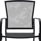 Patio Dining Chairs Set of 2, Metal Mesh Patio Furniture Set - Image 7