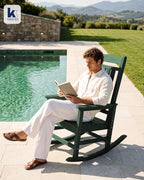 Oversized Outdoor Rocking Chairs Set of 2, HDPE Porch Rocker - Image 2