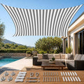 Quictent Sun Shade Sail for Patio w/Hardware Kit 185GSM 24x24ft White&Grey | by QUICTENT