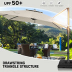 Hoteel Outdoor Patio Umbrella - 10ft Cantilever Umbrella - Image 8