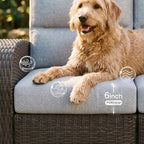 Oversized 2 Pieces Wicker Outdoor Recliner Loveseat - Image 4