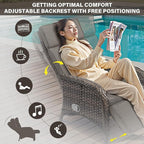 Versatile Outdoor Recliner Chair Set of 3 - Image 4