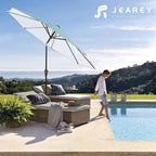 JEAREY 9FT Outdoor Patio Umbrella, Market Umbrella, Tilt & Crank UV Protection - Image 6