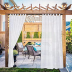 NICETOWN 2 Panels Patio Curtains Outdoor Waterproof, Sticky Tab Top Porch Decor by NICETOWN