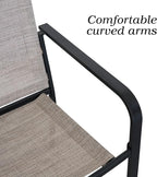 Anmutig Stackable Outdoor Dining Chairs Set of 4, Textilene Fabric, Breathable - Image 5