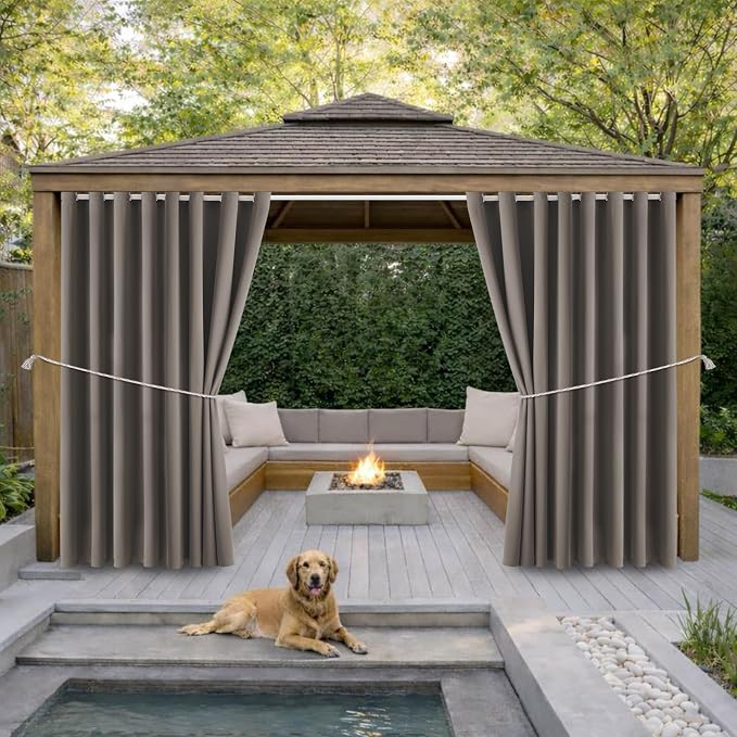 Outdoor Patio Curtain Waterproof Darkening Thermal Insulated Indoor Curtains by DivaenCamino