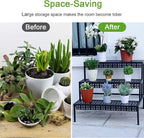 3-Tier Rectangular Metal Plant Stand, Ladder Flower Pot Rack | 3-tier stair - Image 5