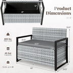 RELAX4LIFE Wicker Outdoor Bench - Image 3