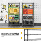 M MZG 1250 lbs 5 Tier Shelf Metal Storage Shelves Wire Rack Closet Organizers - Image 7