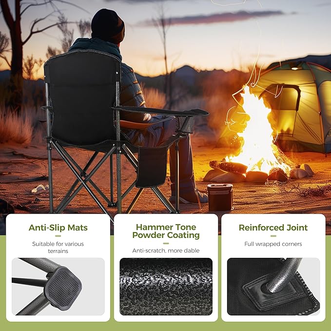 ALPHA CAMP Oversized Fully Padded Camping Chairs - Image 7