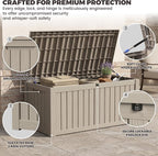 Outdoor Storage Box, 150 Gallon Waterproof Deck Box, Piston-Assisted Resin Trunk - Image 3