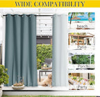 NICETOWN 2 Panels Thermal Outdoor Curtains Windproof W52xL72 Greyish Blue | - Image 8