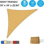 AsterOutdoor Sun Shade Sail Triangle 16' x 16' x 22.64' UV Block Canopy - Image 2