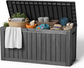 Outdoor Storage Box 100 Gallon Waterproof Resin Deck Boxes Black | UV-Resistant by EASYUP