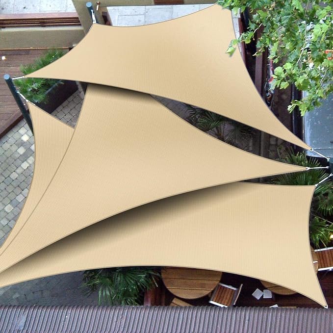 Patio Paradise 6' x 6' x 5'10" Sun Shade Sail Triangle Canopy, Permeable Shade - Image 4