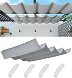Retractable Wave Shade Cloth Waterproof 15' x 23' Sun Shade Sail Waterproof by WoaceSunShadeSail