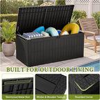 Flamaker 180 Gallon Large Outdoor Storage Box Waterproof, XL Resin Deck Box | - Image 2