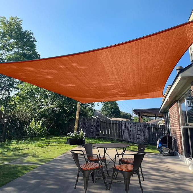 Sun Shade Sail 13'x15' Terra Red Rectangle Custom Size | 95% UV Block, Cooling by SUNLAX