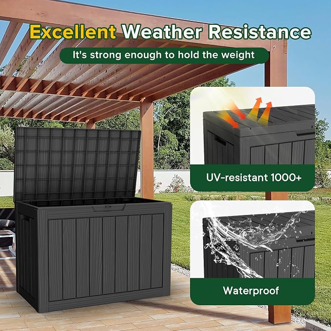 45 Gallon Outdoor Deck Box, Lockable Waterproof Outdoor Storage Boxes - Image 3