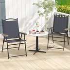 GIANTEX Set of 4 Patio Folding Chairs, Outdoor Patio Dining Chairs w/Armrest - Image 8