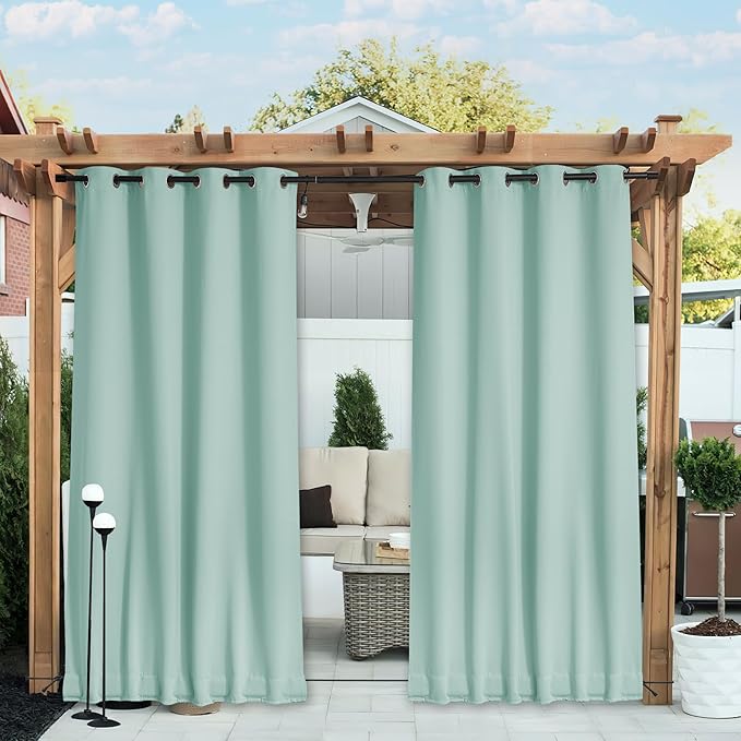 NICETOWN 2 PCs Waterproof Outdoor Curtains by NICETOWN