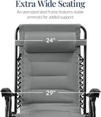 Best Choice Products Oversized Padded Zero Gravity Chair, Folding Outdoor Patio - Image 3