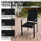Patio Chairs Set of 4, Stackable Outdoor Dining Chairs, All Weather Breathable - Image 5