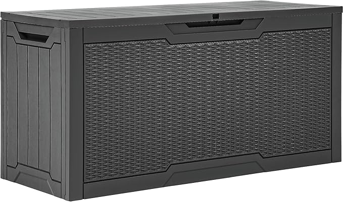 YITAHOME 80 Gallon Outdoor Storage Box | Large Water Resistant Resin Deck Box by YITAHOME